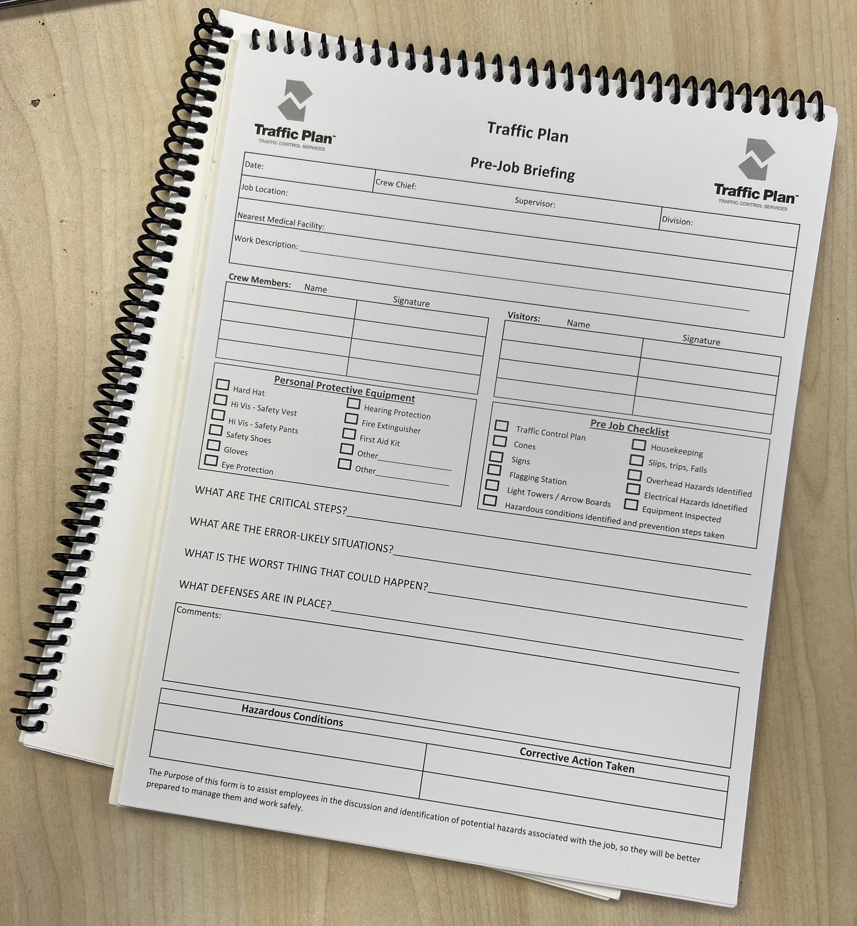 Spiral or Padded Job Forms